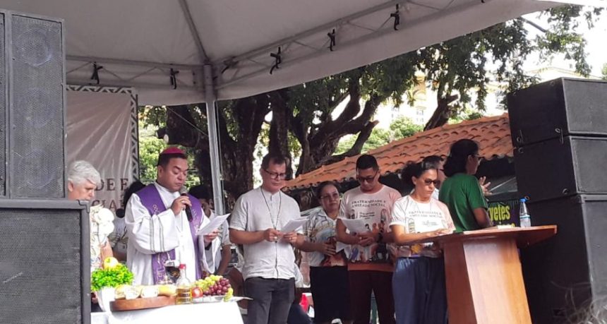 Arquidiocese de Manaus faz abertura da Campanha da Fraternidade no Largo São Sebastião. Foto: Divulgação/ Whatsapp.